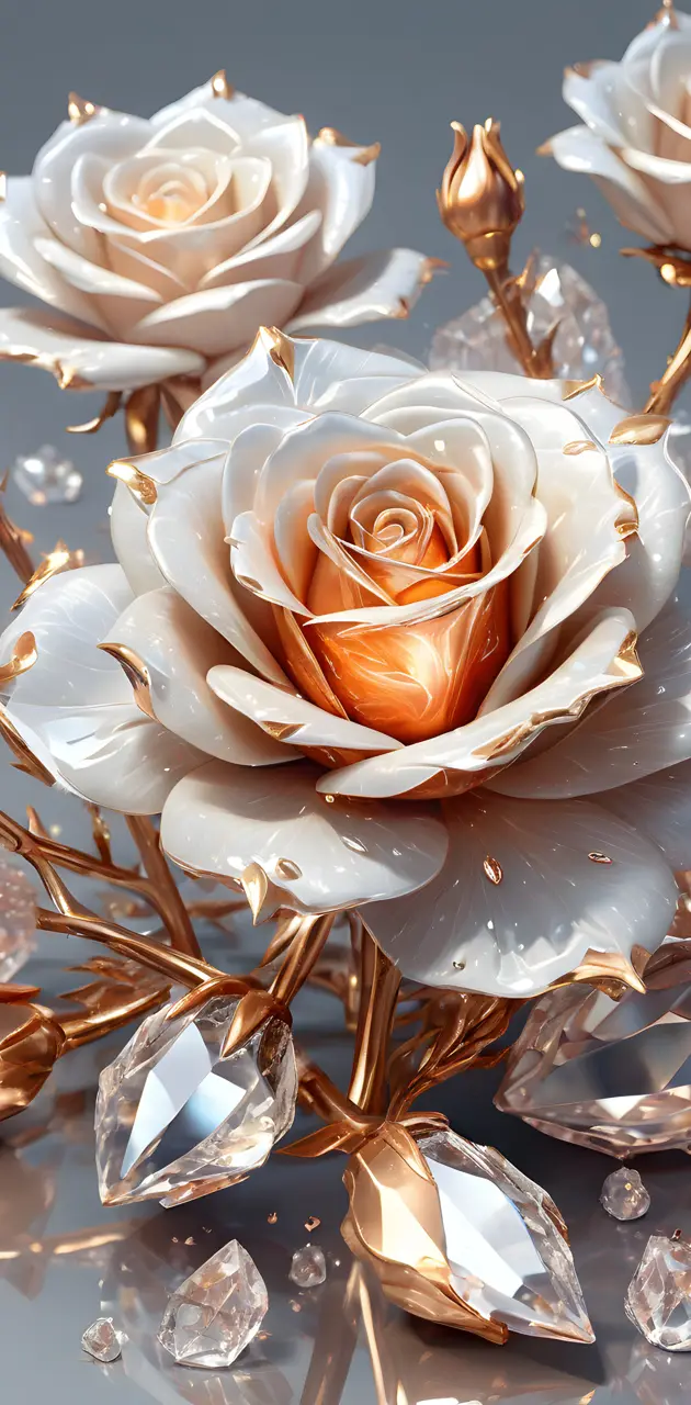 crystal rose gold rose