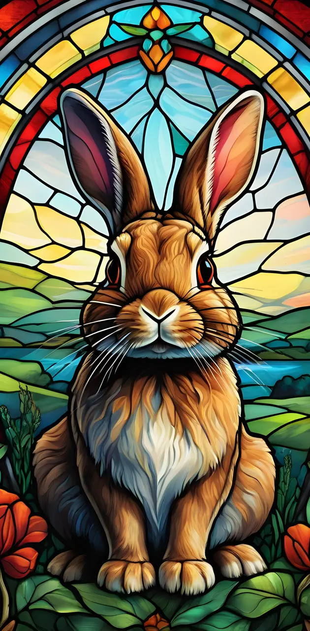 Bunny in stain glass