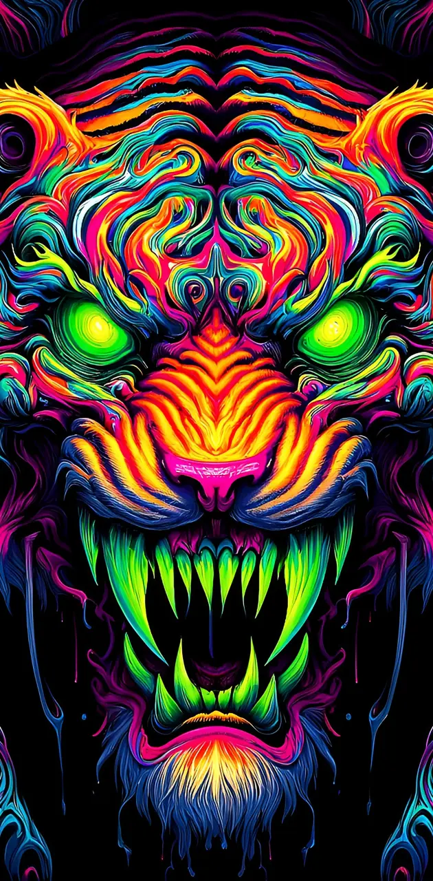 Psychedelic Angry Tiger