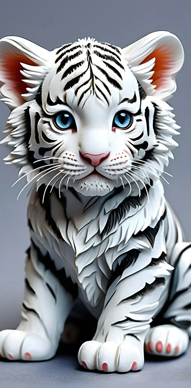 Cute White tiger kitten