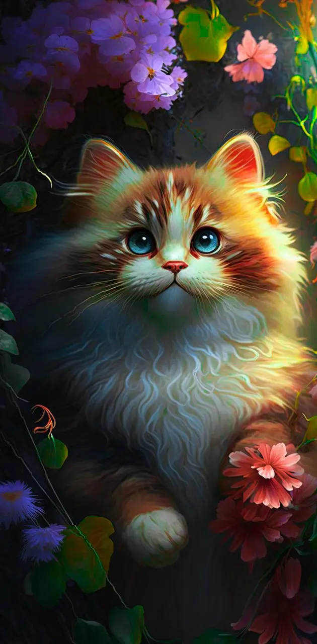 Cute HD Colorfull Cat