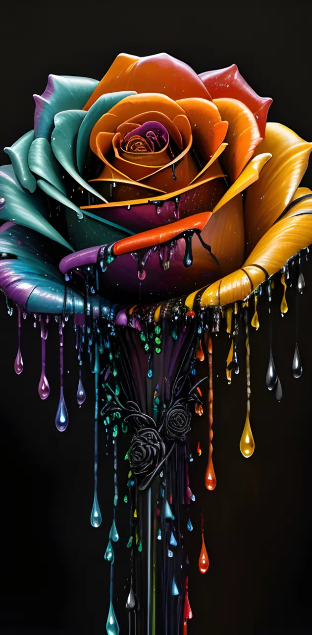 mute rainbow rose drip