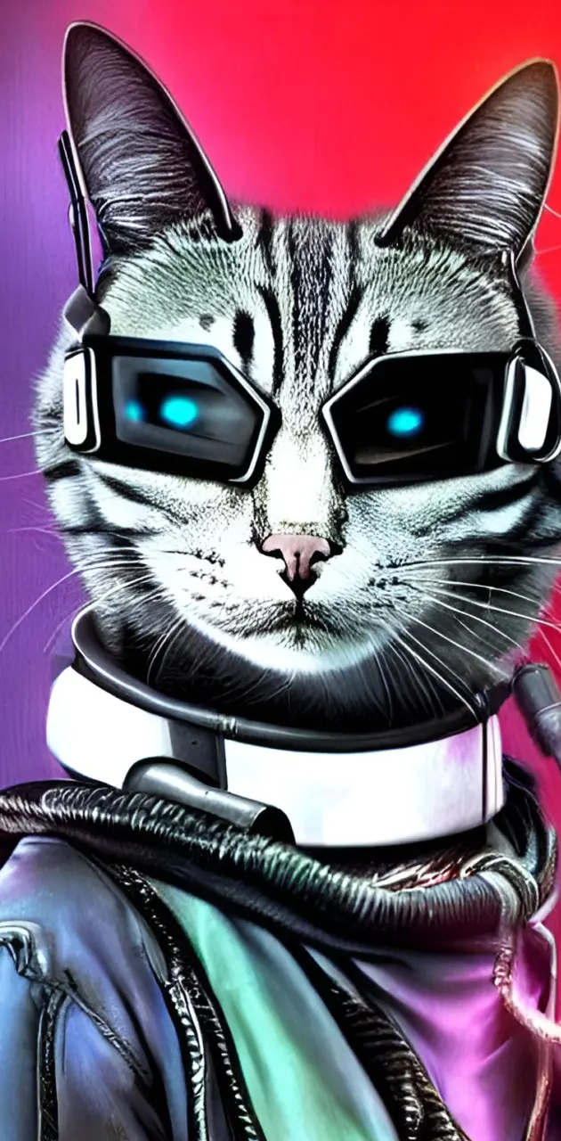 Dapper cyberpunk cat