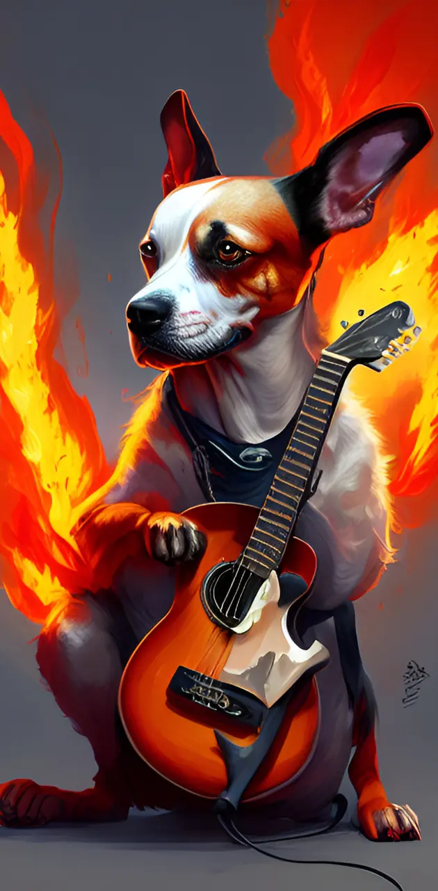 Perro guitarrista 