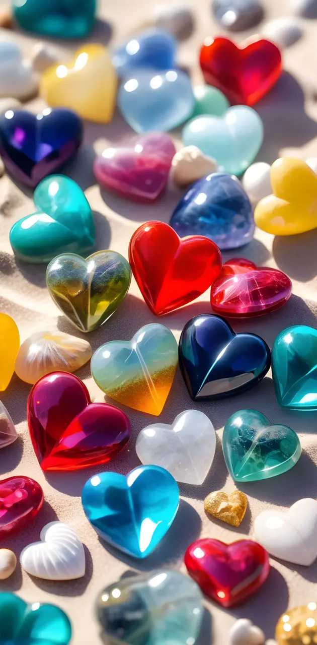miniature gem hearts