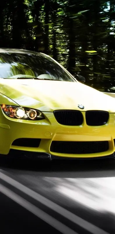 bmw car yellow