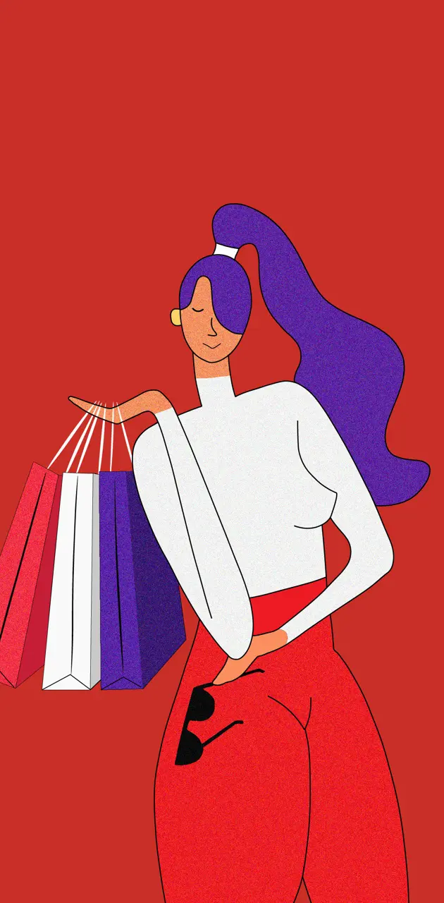 Shopping Girl Red
