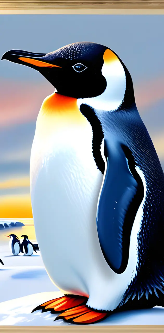 a penguin in a frame