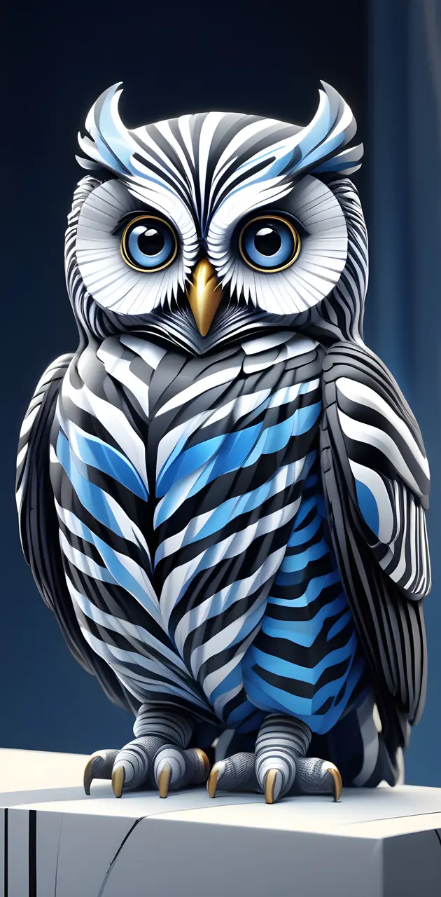 zebra stripes with blue owl