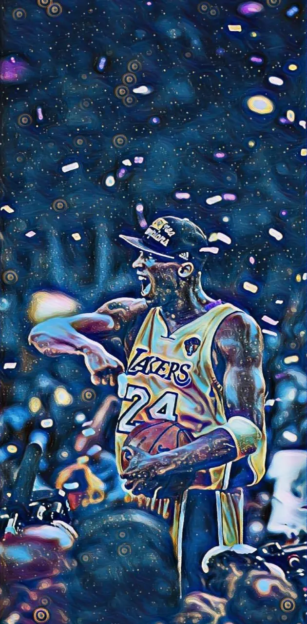 Download Kobe Bryant Cartoon Black Background Wallpaper
