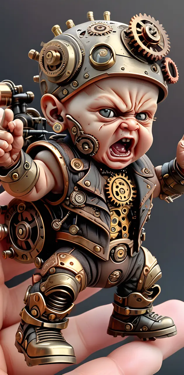 Steam Punk, Hand Held, angry baby,