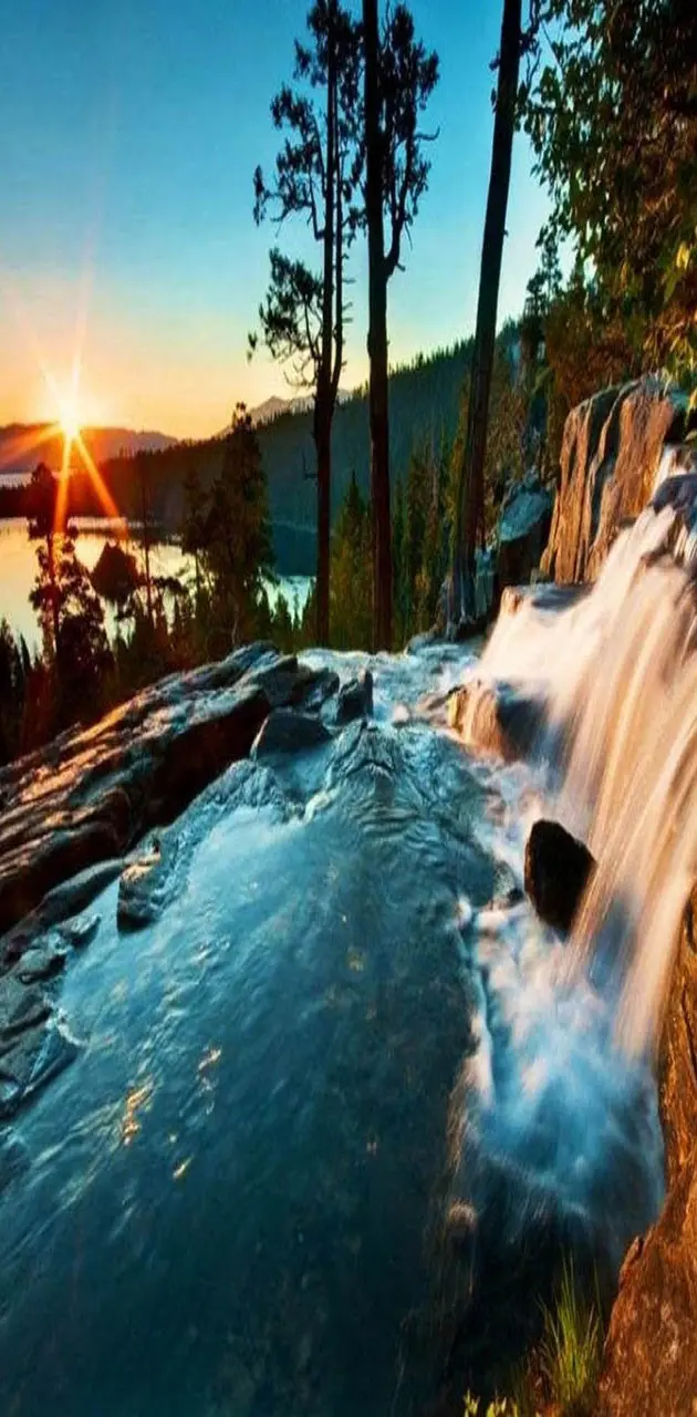 Waterfalls At Lake