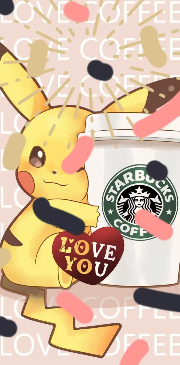 Picachu with starbux