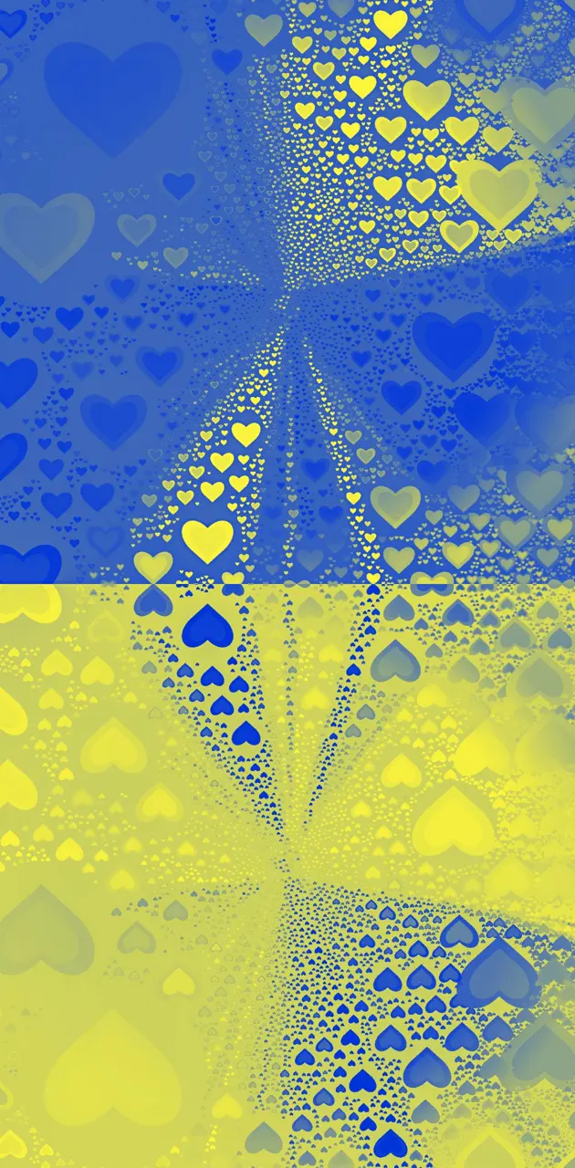 Blue & Yellow Hearts