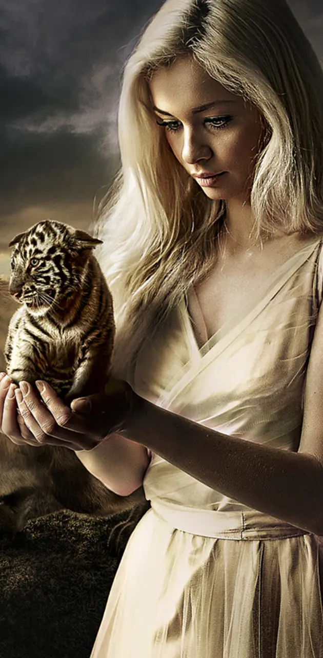 girl and tiger