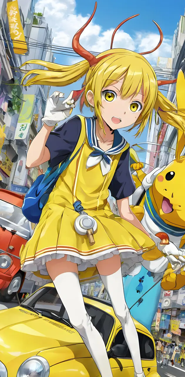 a girl Yellow anime