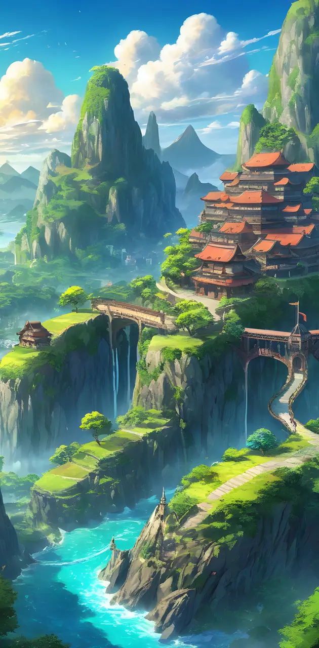 fantasy anime landscape