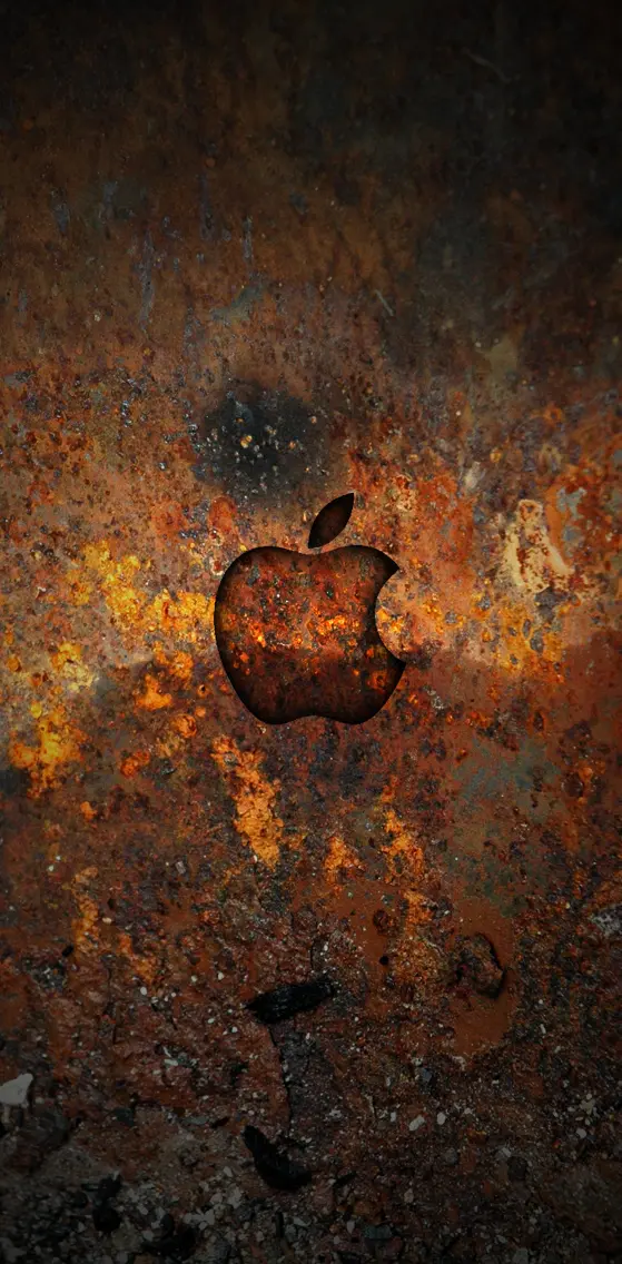 Apple Logo over Rust