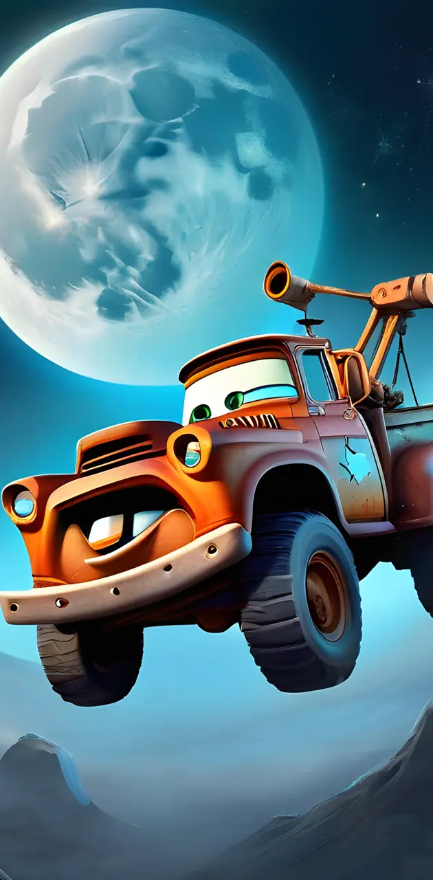 Tow Mater on moon