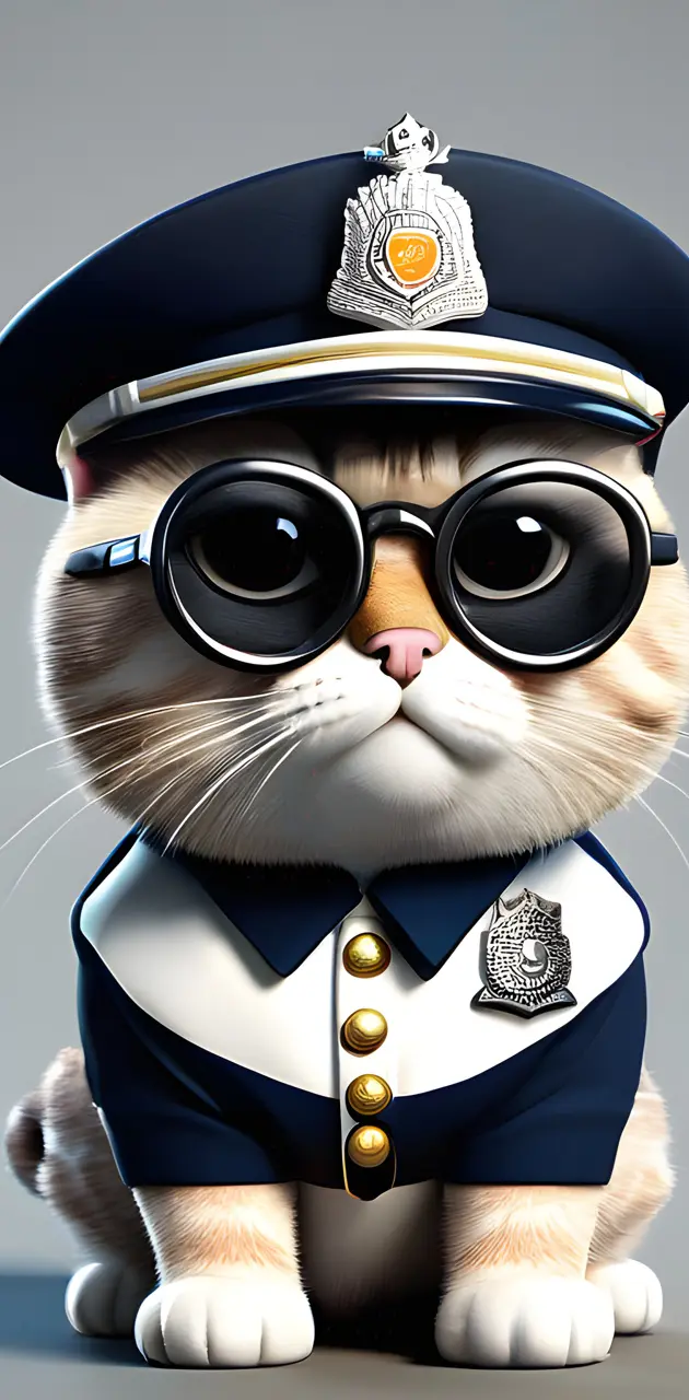 cute chubby police cat