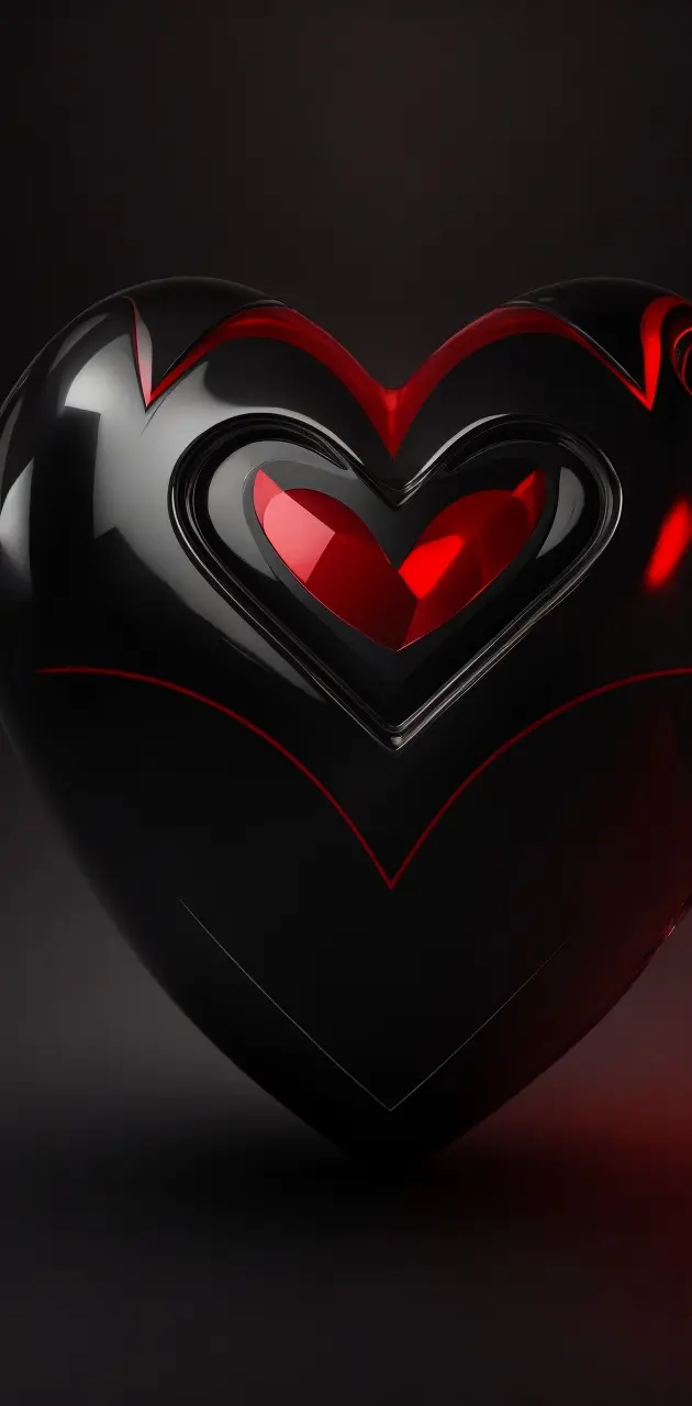 Black and red heart