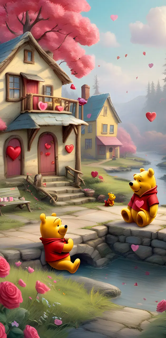 Valentine's Day, 3D, Pooh Bear