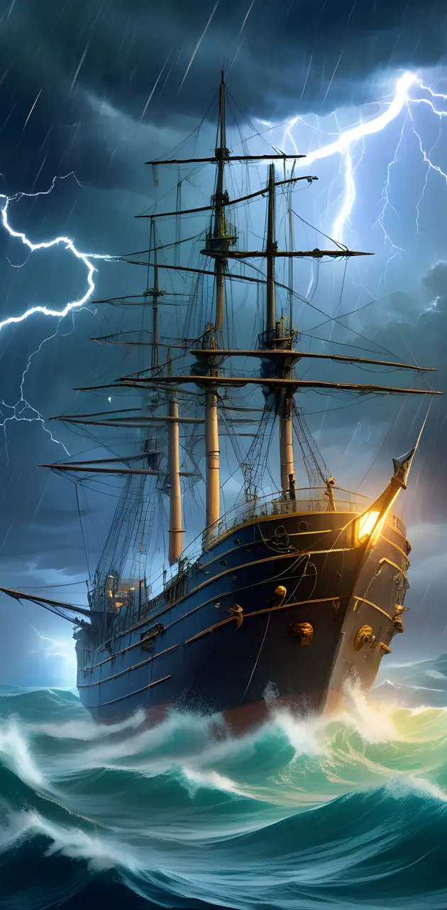 ship storm sailing