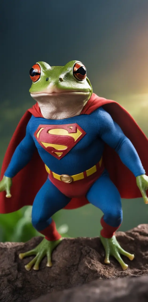 Coqui frog in superman