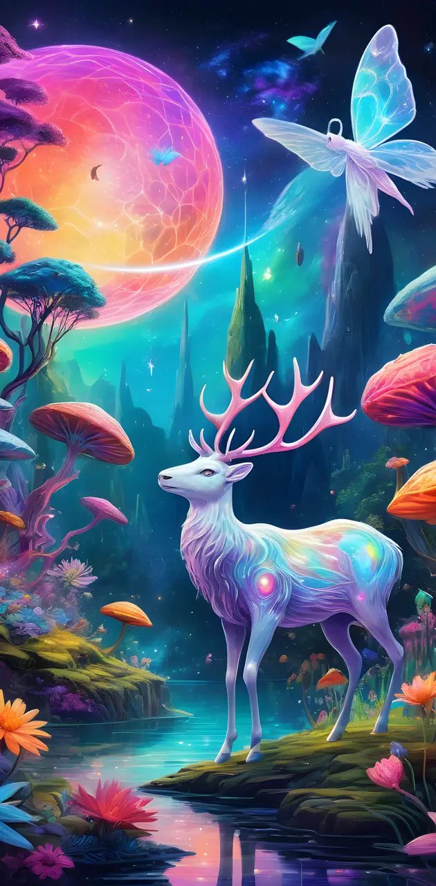 Colorful White Stag