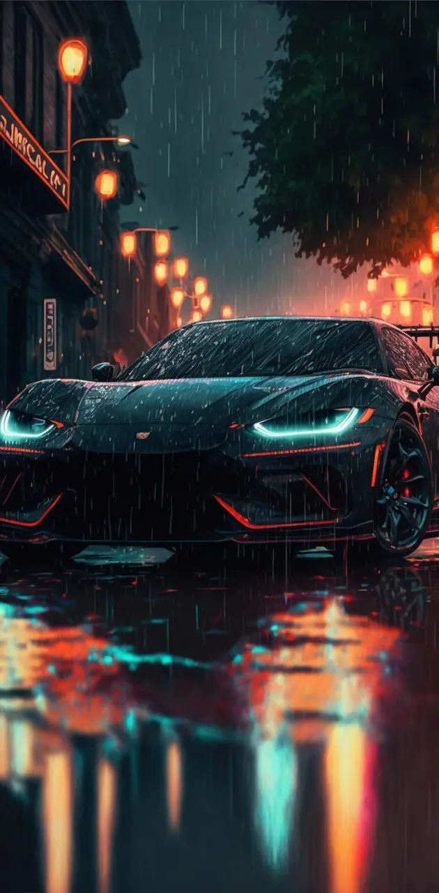 car in the rain