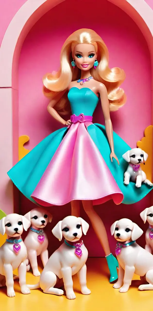 Barbie with dogs