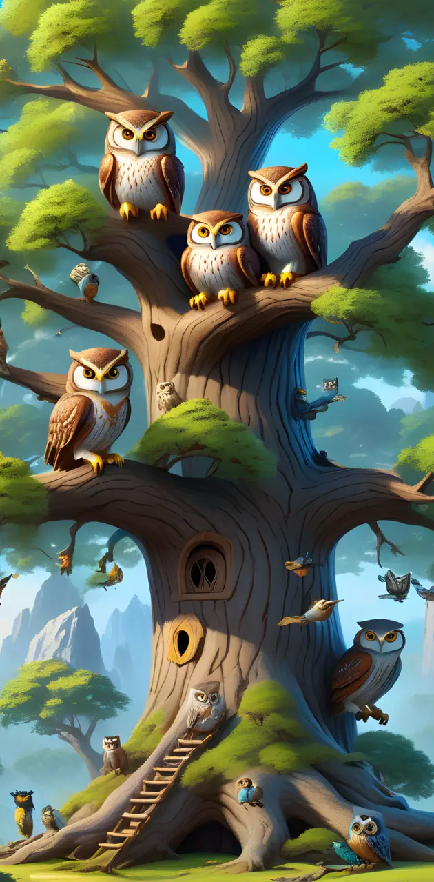Oak tree fowl owls