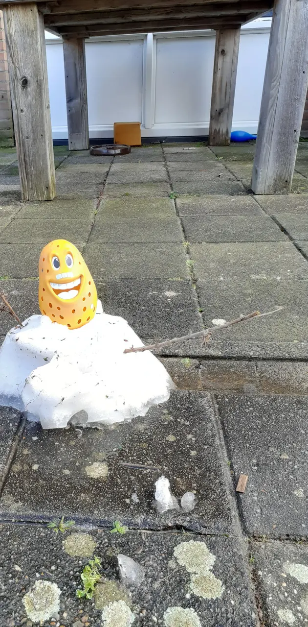 Funny melted snowman