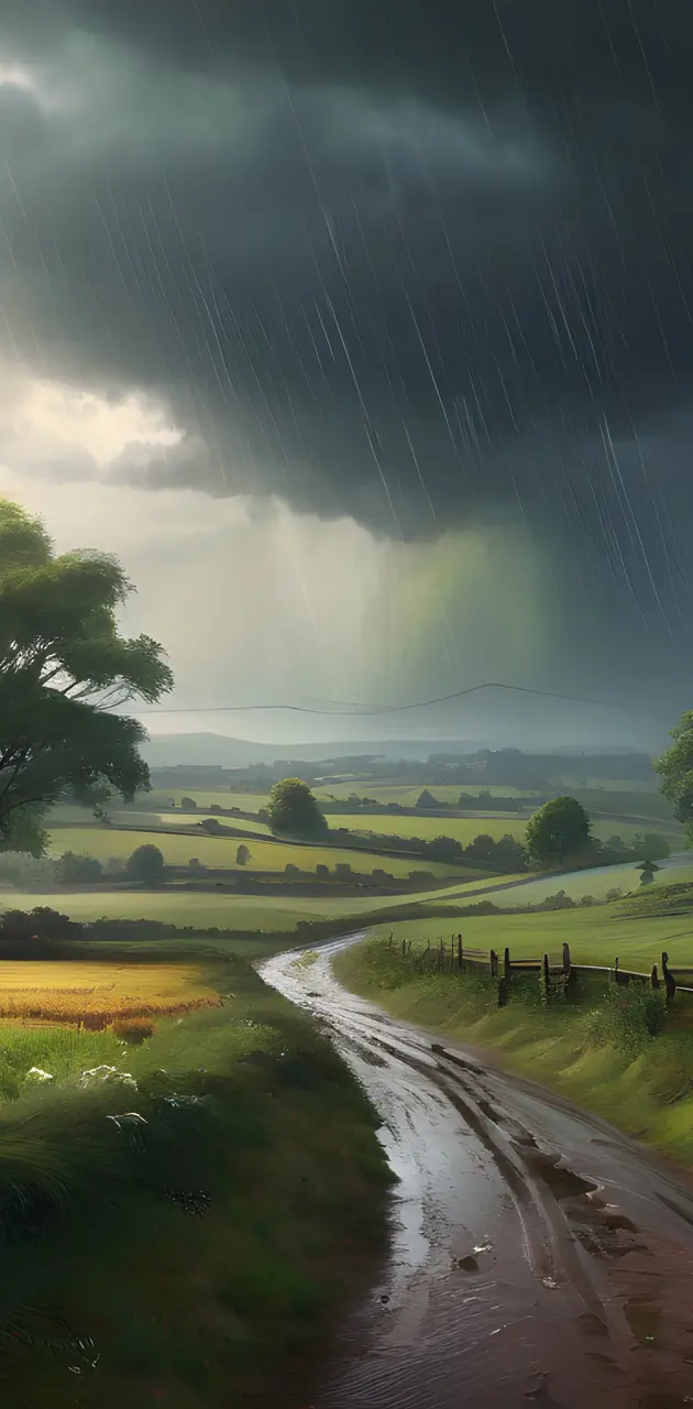 countryside rain