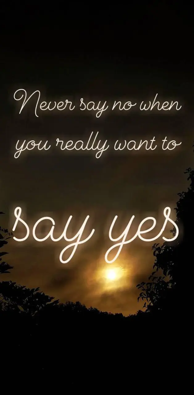 Never say no