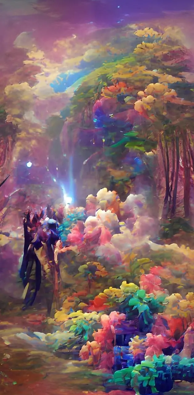 Rainbow Forest AI ART