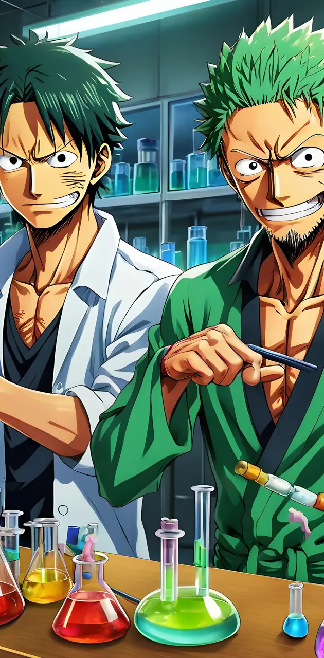 Luffy and Zoro as scientist
