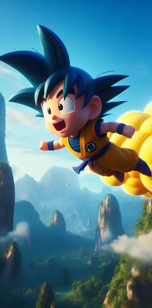 Goku volando