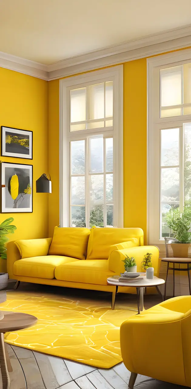 House wallpapers with yellow colour theme.