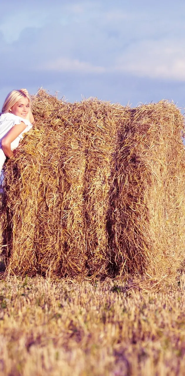 Girl At Hay Rolls