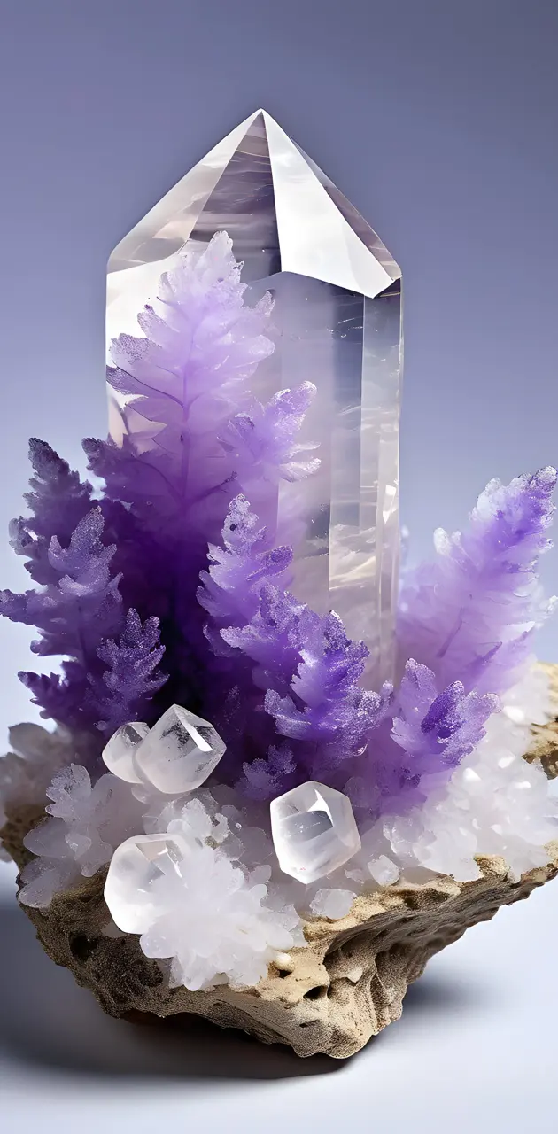 clear crystal with purple