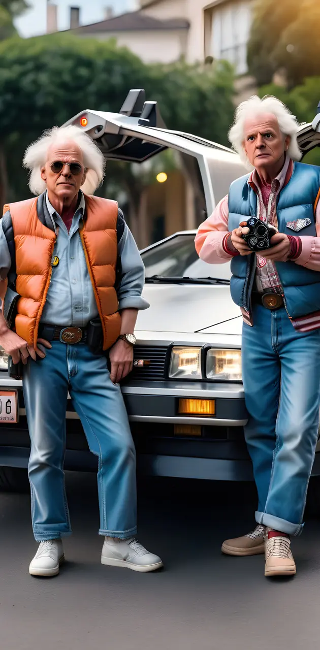 McFly in Doc Brown from back to the Future