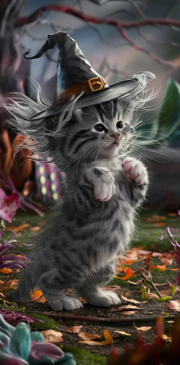 Windy tabby kitten