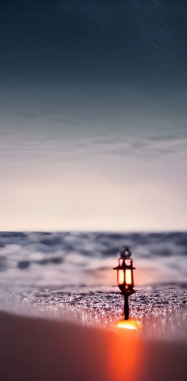 Lantern on a beach 