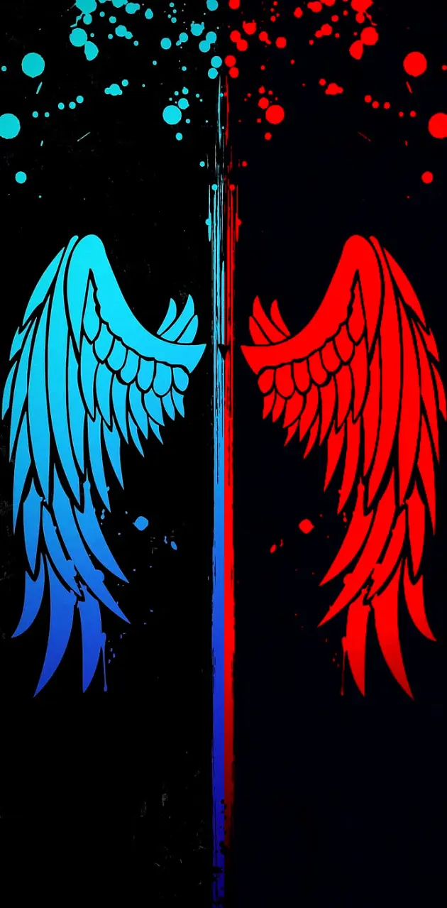 Blue and red wings