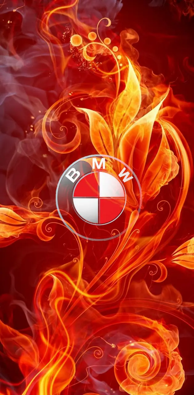 m logo wallpaper in fire