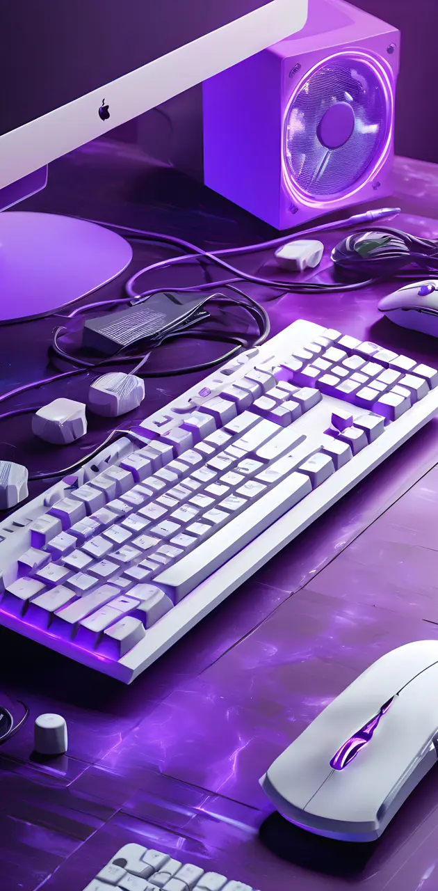 Purple And White Computer