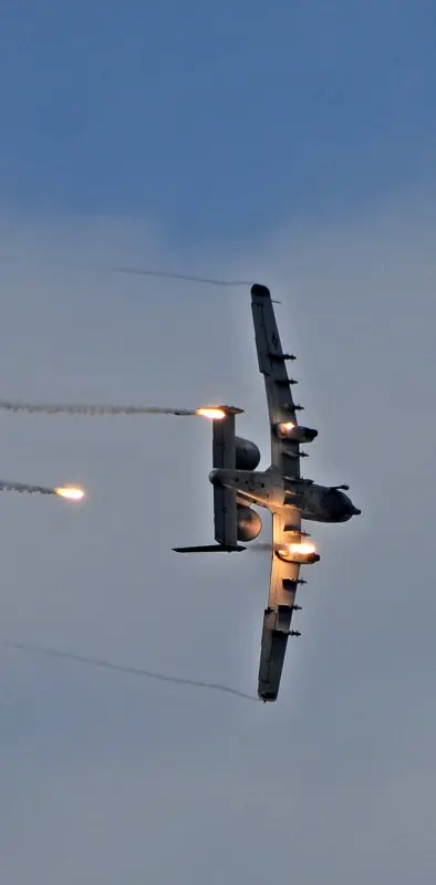 A-10 Dropping Flares