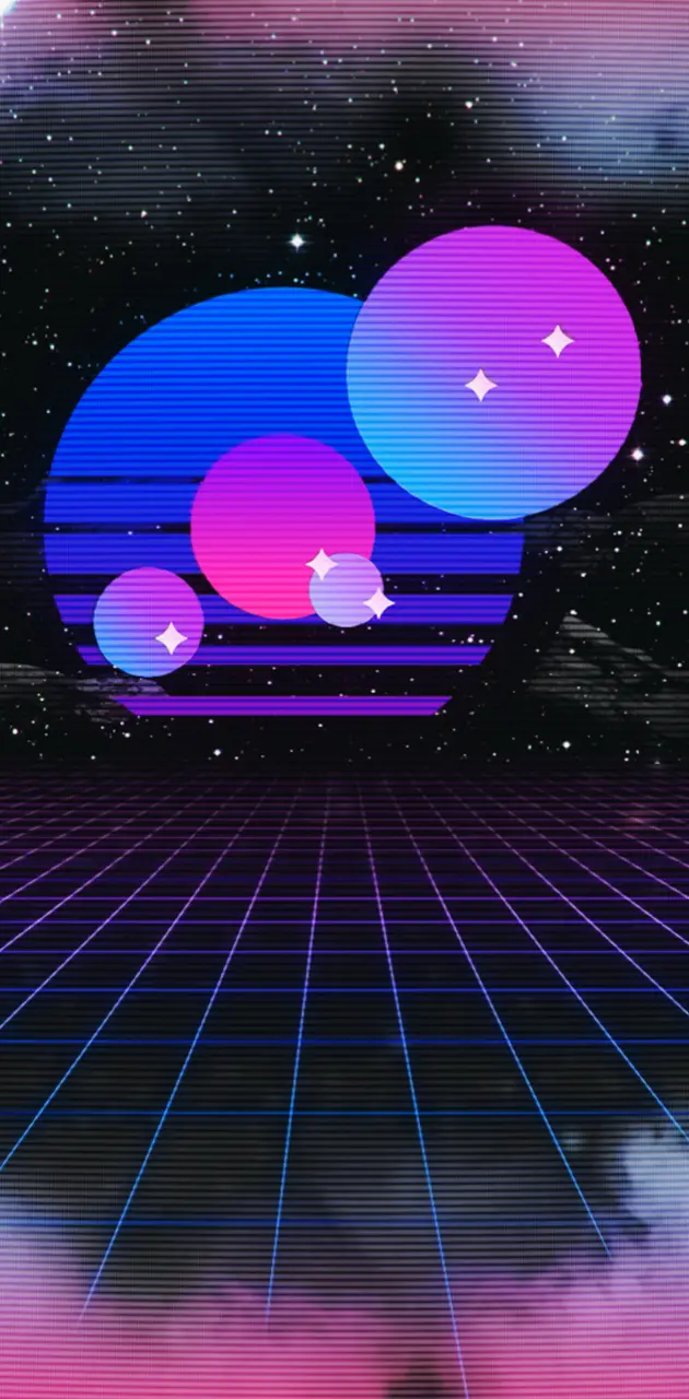 Synthwave Planets
