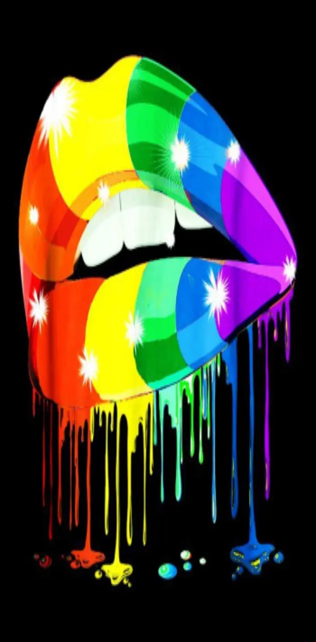 Rainbow Drip Lips